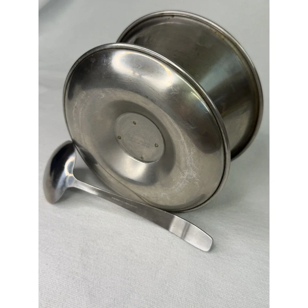 Vintage Leonard MCM Stainless Steel Gravy Boat Sauce Bowl Ladle Japan 18-8
